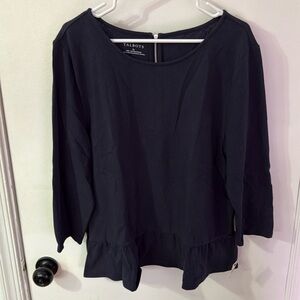 Talbots - Navy Cotton Quarter Sleeve Top - Size XL
